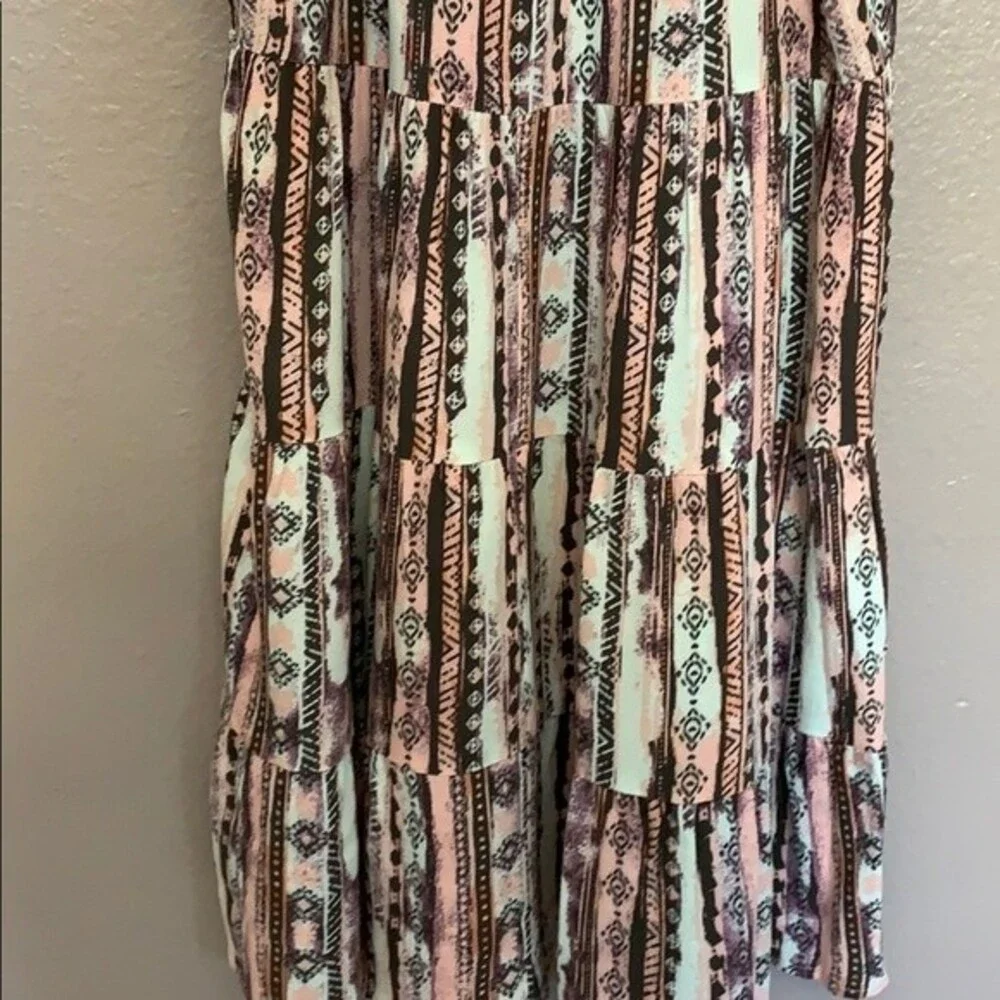 Art Class Girls Long dress Large Mint/Rose Pink   Multicolored Teared Spaghetti